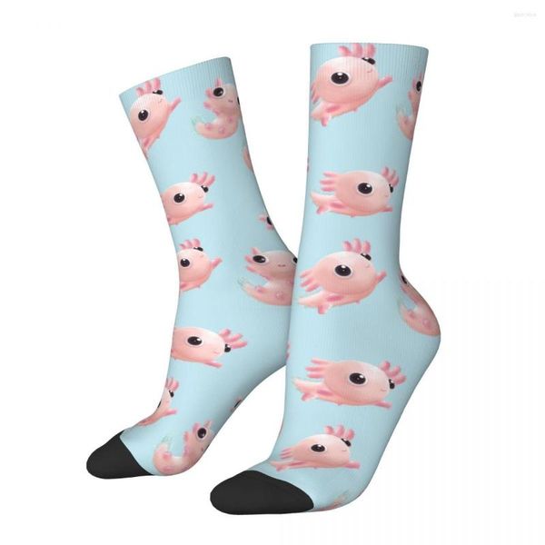 Chaussettes pour homme hiver chaud coloré unisexe Axolotl Sea Animal absorbant la sueur planche à roulettes