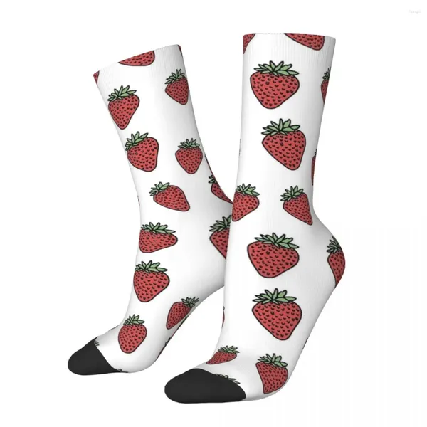 Chaussettes pour hommes hiver chaud coloré unisexe fraise jours mignon dessin animé fruits antidérapant planche à roulettes