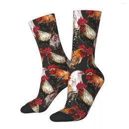 Chaussettes pour hommes hiver chaud Cool femmes poulet mignon Animal Plaid antidérapant basket-ball