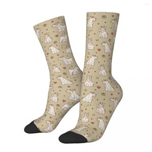 Chaussettes pour hommes hiver chaud conception folle unisexe Terrier écossais cadeau pour amoureux des chiens animaux sueur absorbant football