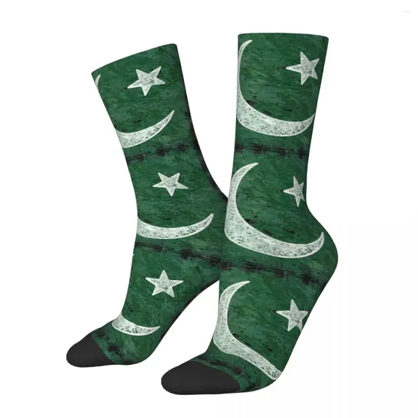 Calcetines para hombre Invierno Cálido Diseño loco Bandera de Pakistán para mujer Zindabad Baloncesto absorbente de sudor