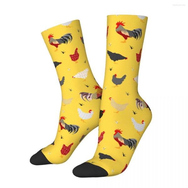 Chaussettes pour hommes hiver chaud mode femmes hommes géométrique poulet ferme respirant basket-ball