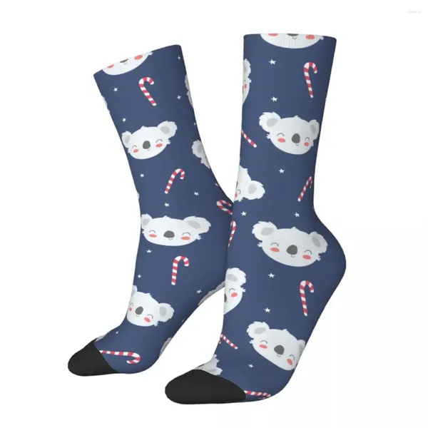 Chaussettes pour hommes hiver chaud drôle femmes hommes dessin animé de Noël Koala planche à roulettes antidérapante