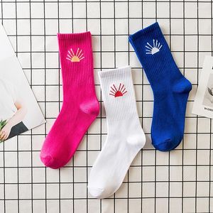 Chaussettes pour hommes Femmes Chaussette Mignon Femelle Skateboard Hiver Pour Mélanges De Coton Sun Imprimé Crew Dames Heureux