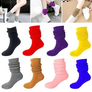 Heren sokken dames meisjes stapelen massief hoog katoen vintage zware casual knie kort voor vrouwelijke dames winter