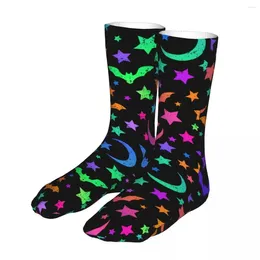 Herrensocken Damen Crazy Bats Moon And Stars Skateboard Strümpfe Frühling Sommer Herbst Winter