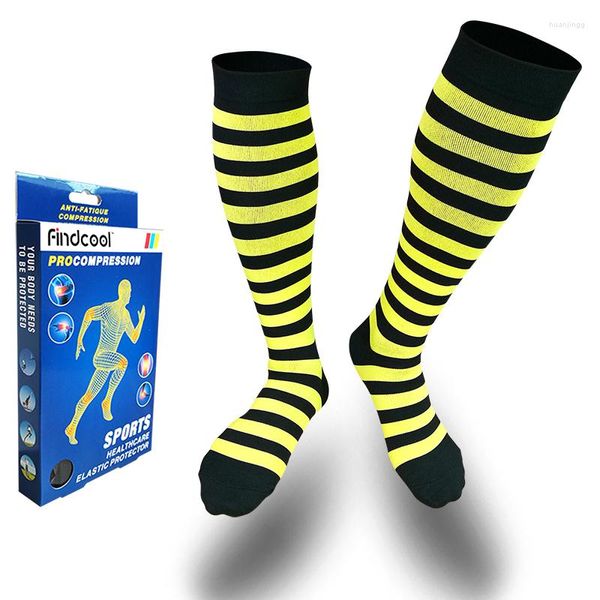 Chaussettes pour hommes YSHENG Compression professionnelle pour les activités de voyage respirantes pour étudiants Fit Nurses Shin Splints Flight