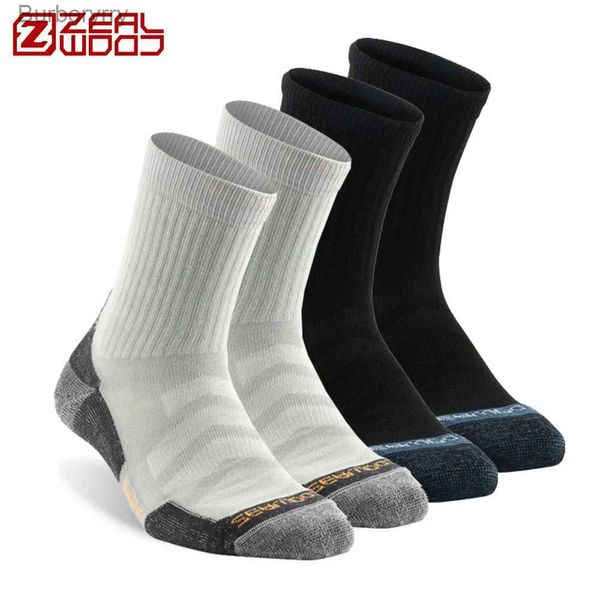 Chaussettes pour hommes ZEALWOOD Running Coton Antibactérien Moire Wicking Respirant Hommes Femmes Coussin No Show/Crew Randonnée 4 PairesL231016