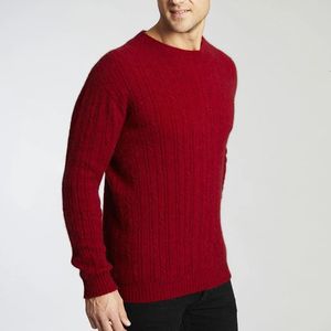 Pull à col rond en laine mérinos douce pour hommes 231220