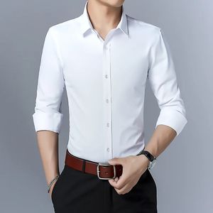 Chemise à manches longues pour hommes, coupe cintrée, mode coréenne, robe de luxe pour jeunes affaires, chemisier pour hommes, 240104