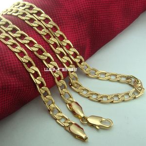 Cadena de collar llena de oro macizo de 18 quilates para hombre, 50 cm de largo, 5 mm n273226l