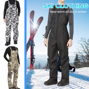 Heren Solid Color Pocket Jumpsuit bretels Broek Ski Broek Werk Bib Overalls Werken Uniformen Plus Size Coveralls L3
