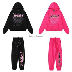 Men's Spider HoodieSet Sp5der Designer WomensTracksuits Suit Print High Street Loose TC5555 Sweats à capuche et pantalons de survêtement Ensembles Casual Coton Terry Sweat à capuche pour hommes et femmes