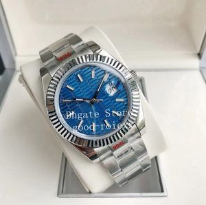 Relojes deportivos para hombres Reloj original Miyota Cal.8215 Hombres mecánicos Acero 904L 41 mm Verde Azul Patrón de hoyo Cristal de zafiro 126334 Relojes de pulsera