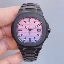 Sports masculins automatiques mécaniques Casual polyvalent mode Pink Gradient Dial Calendrier Calendrier Luxury Wrist Wistr