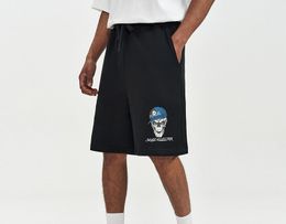 Pantalones cortos deportivos casuales para hombres Pantalones cortos de algodón sueltos con estampado de gran tamaño para hombres Pantalones cortos de diseño de tendencia