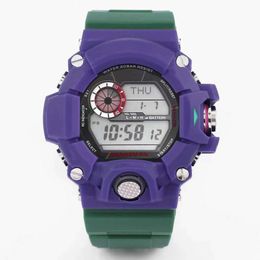 Heren sport 8 kleuren digitaal quartz 9400 horloge wereldtijd waterbestendigheid volledig uitgeruste LED grote wijzerplaat eiken Iced Out horlogeserie