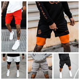 Short de sport double couche pour hommes, faux deux pantalons d'entraînement pour basket-ball, course à pied, fitness