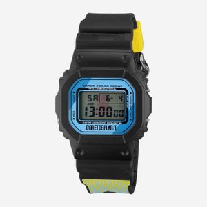 Heren sportkwarts digitaal eiken horloge Iced Out Watch volledig functionele vierkante LED ultradunne wijzerplaat waterdicht, exclusief voor de wereldtijd