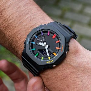 Heren sportkwarts digitaal horloge Iced Out horloge zwarte kleur Ultradunne afneembare geassembleerde LED-wijzerplaat Volledige functie wereldtijd