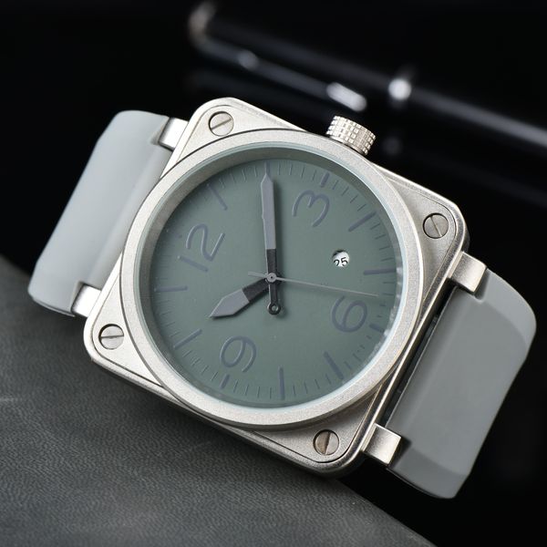 Les montres de quartz sportives masculines BR Watches Square Full Fonction World Time LED Large Dial Oak Series