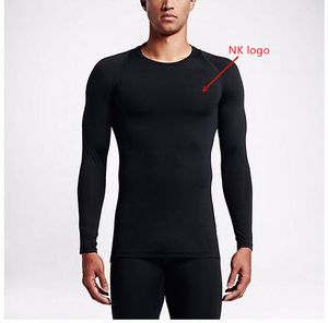 T-shirts de course à pied pour hommes manches longues stretch compression t-shirts à séchage rapide couture maille respirant T-shirt taille S-3XL