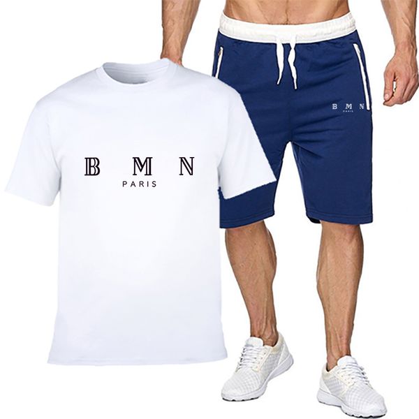 Costume de sport pour hommes Survêtements t-shirt costume lettre imprimé respirant été couleur contraste costume haut short t-shirt sports de plein air taille asiatique s-3XL costume vêtements de sport