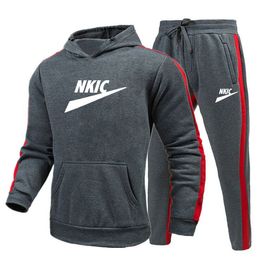 Conjunto de ropa deportiva para hombre, chándales de marca, conjuntos de dos piezas, ropa para hombre, sudaderas con capucha, pantalones, traje, ropa de calle para hombre, chaquetas con capucha de talla grande