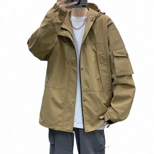 Printemps 2023Nouveau style d'outillage veste à capuche tendance décontractée fi vintage multi-poches senior sens manteau veste streetwear v60V #