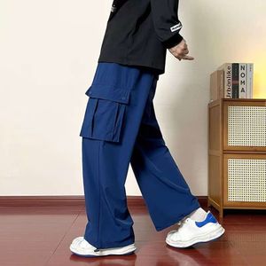 Heren Spring en Autumn Instagram Trendy Brand Multi Pocket Casual Pants met een klein ontwerpgevoel, losse rechte been breedbeen lange broek