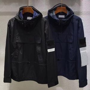 Chaqueta con cremallera de primavera y otoño para hombre, abrigos cortavientos con capucha de manga larga impermeables informales