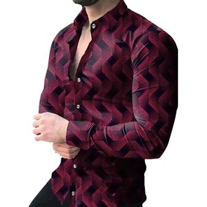 heren lente herfst nieuw casual mode lange mouw 3D digitaal bedrukt overhemd Designer Sale herenoverhemden Elegante katoenen blouse Casual SHIRTS Luxe dhgate