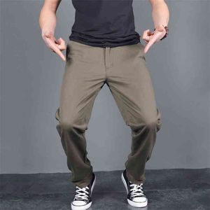 Heren lente herfst effen casual broek katoen slim fit chino's mode lange broek mannelijke pantalon hombre plus size 3XL 4XL 210715