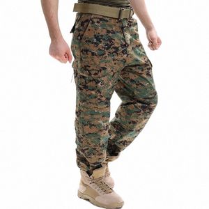 Printemps Camoue Pantalons tactiques pour hommes Multi-poches Militaire Digital Camo SWAT Cargo Pantalon Homme Automne Armée Lg Pantalon u9Oy #