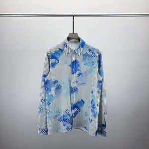Heren lente/zomer/herfst/winter lange mouw gestreept zakelijk casual overhemd met slim fit overhemd voor heren, maat M-3XL #029