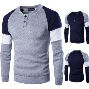 Heren lente trui mannelijke lange mouw tops katoen slim fit effen kleur slim fit casual streetwear sweatshirts 211008