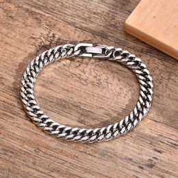 Roestvrijstalen stalen staal 8 mm linkketen Cubaanse armbanden voor mannelijke jongens geschenken sieraden lengte 18 cm/19 cm/20 cm/21 cm