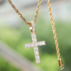 Collier pendentif croix en acier inoxydable pour hommes chaîne de chandail en or mode Hip Hop colliers bijoux