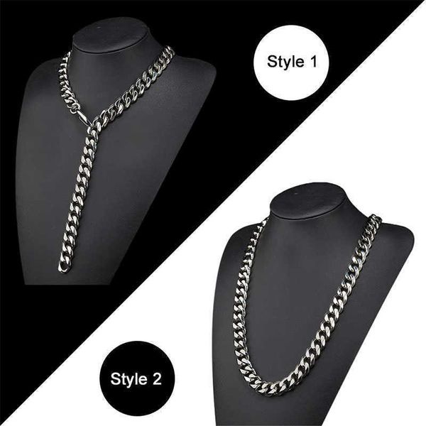 Collier en acier inoxydable pour hommes, chaîne cubaine, bijoux de cou, cadeaux pour hommes, collier hip-hop, vente en gros Q0809