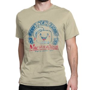 Heren blijven puft retro ghostbusters marshmallow t shirts katoen kleding mode klassieke crew nek tees cadeau idee t-shirts 220520