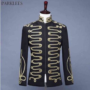 Homme steampunk militaire batteur batteur blazer veste de support col fer à glissière punk veste gothique hommes promane vintage costume veste mâle 210522