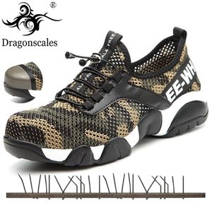Herenstaal teen Werkveiligheidsschoenen Casual lichtgewicht sneakers Punctie Bewijs gevechtslaarzen comfortabele industri￫le schoenen voor mannen 201204
