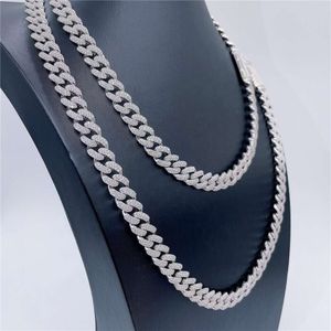 Sterling Sier Hip Hop Cuba Collier de cristal carré créatif personnalisé