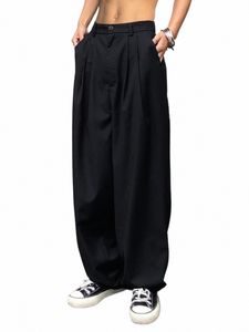 Pantalon cargo à jambe droite pour hommes avec poches à rabat, pantalon décontracté confortable q6B5 #