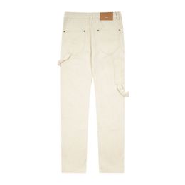 Heren stretch jeans, modieuze witte denim broek heren lente en herfst casual modebroek, high-end kwaliteit jeans, v logo rechte been hoge taille jeans