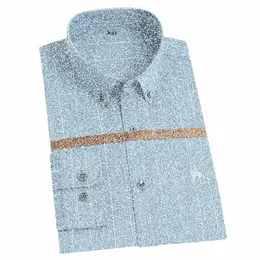 Hommes rayés doux en fibre de bambou anti-rides Dr Shirt Pocket-L Design Lg manches Standard-Fit Casual Chemises polyvalentes V8xp #
