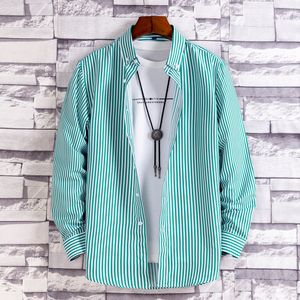 Chemise à manches longues Oxford 100 % coton à rayures élégantes pour hommes avec poche poitrine Coupe standard Smart Casual Chemises épaisses boutonnées 220516
