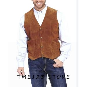 Hommes daim décontracté col d'affaires simple boutonnage gilet costume vestes Steampunk gothique Chaleco formel homme Ambo Wang hommes gilets