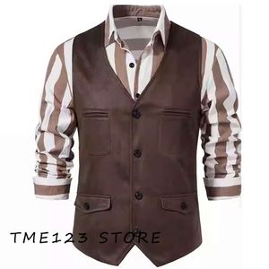 Gilet en daim pour hommes, vestes de costume formelles pour homme Ambo gothique Chaleco Wang Steampunk costumes élégants pour hommes