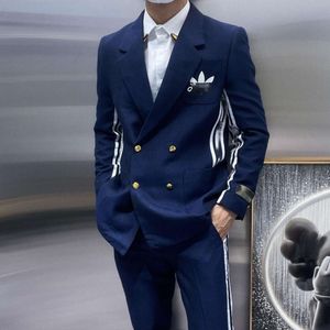 Costume masculin G costume de créateur nouveau ruban marine bleu jacket fashion Casual costume avec logo brodé à haute densité sur le costume de poitrine